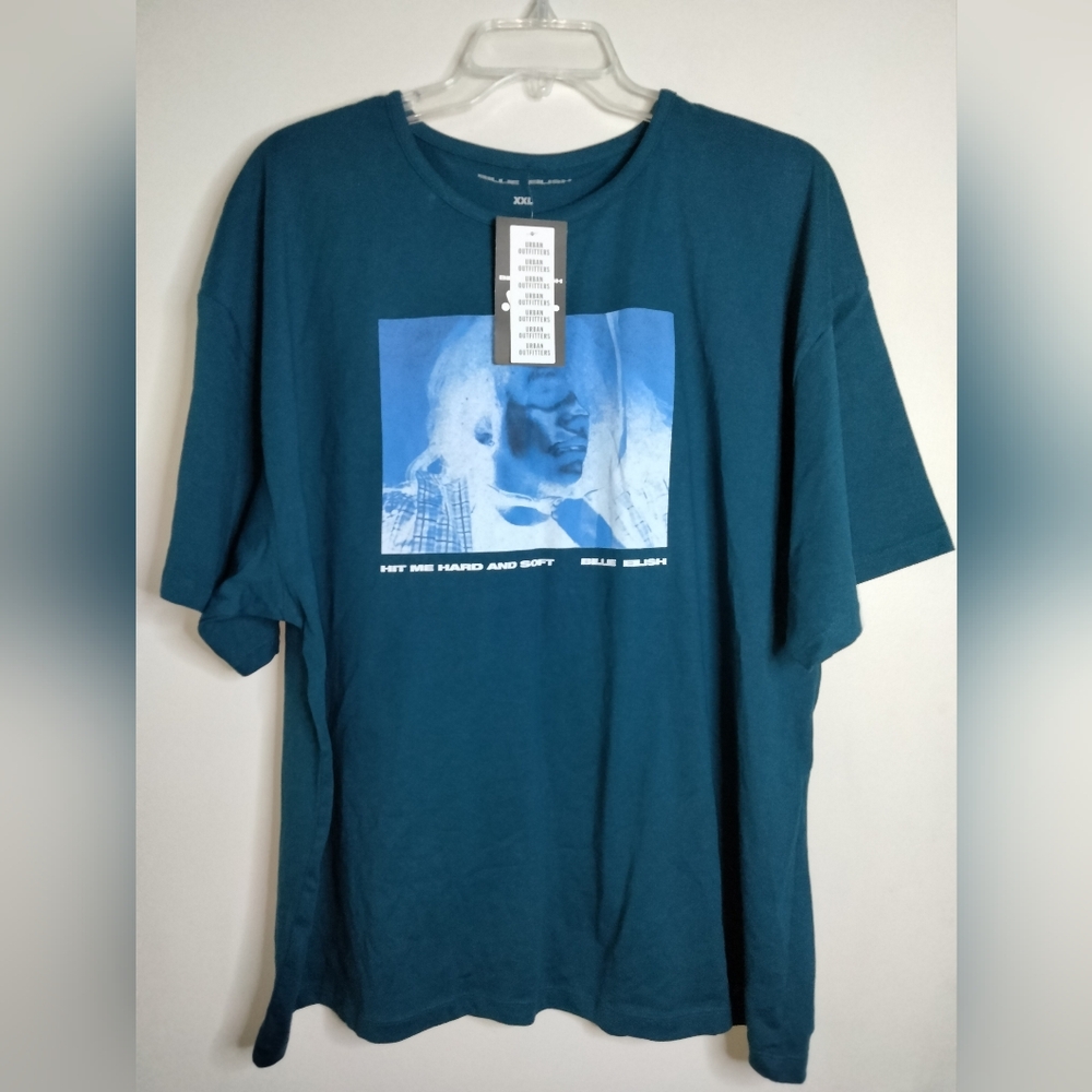 Billie Eilish (Size XXL) Blue Cotton Blend Graphic SS T-Shirt (NEW-NWT)